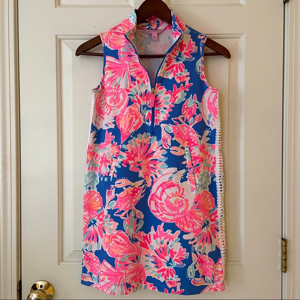 Lilly Pulitzer Blue & Pink Sea Print Jersey Dress